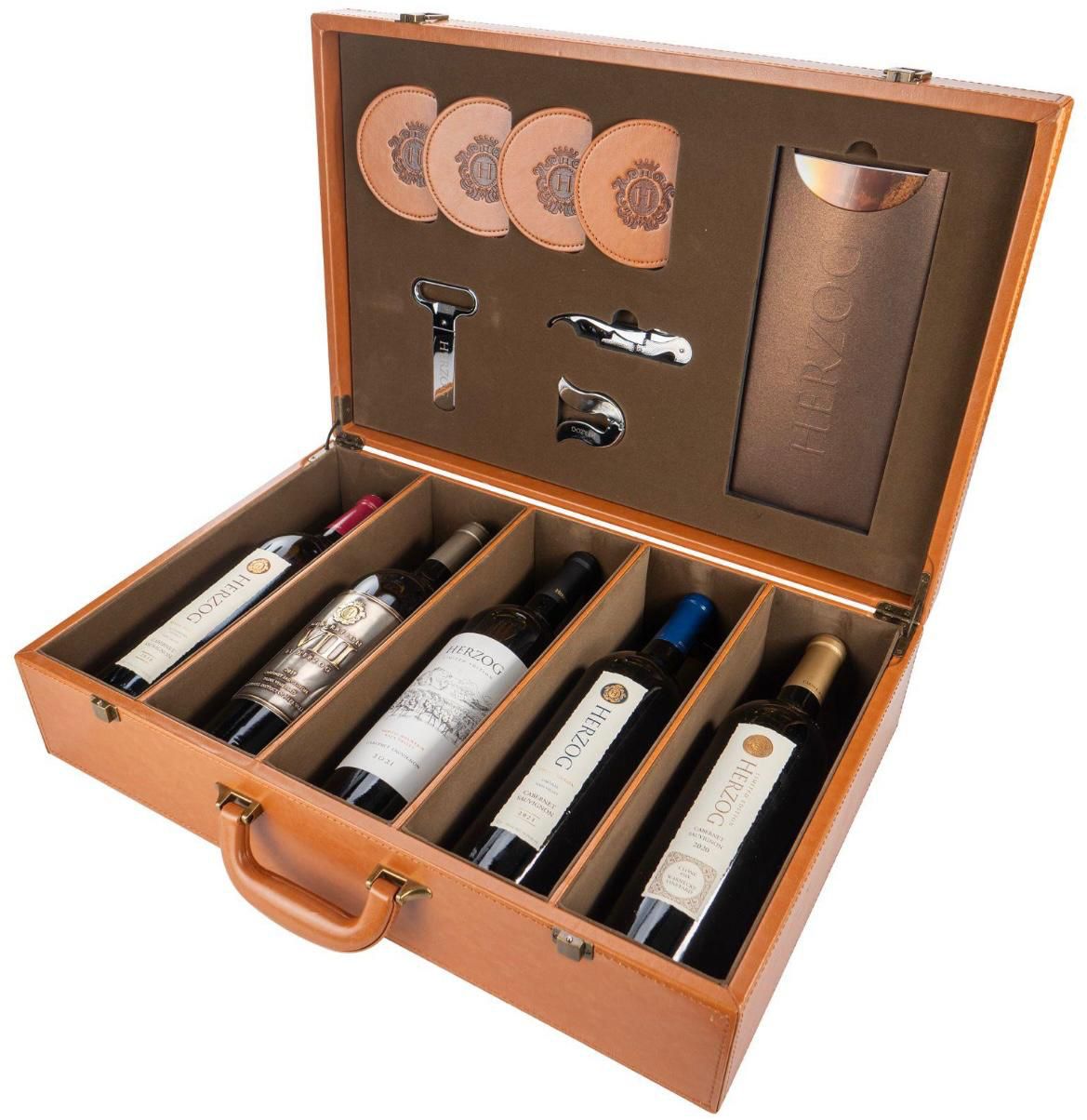 Herzog Reseve Collection Gift Set Leather - KosherWineWorld.com