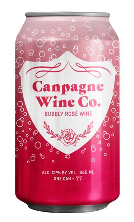 Champagne Wine Co Bubbly Rose Wine 12 Units/Pack Can - KosherWineWorld.com