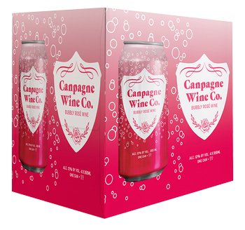 Champagne Wine Co Bubbly Rose Wine 12 Units/Pack Can - KosherWineWorld.com