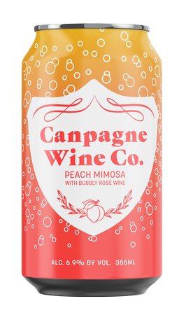 Champagne Wine Co Peach Mimosa With Bubbly Rose Wine 4 Units/Pack Can - KosherWineWorld.com