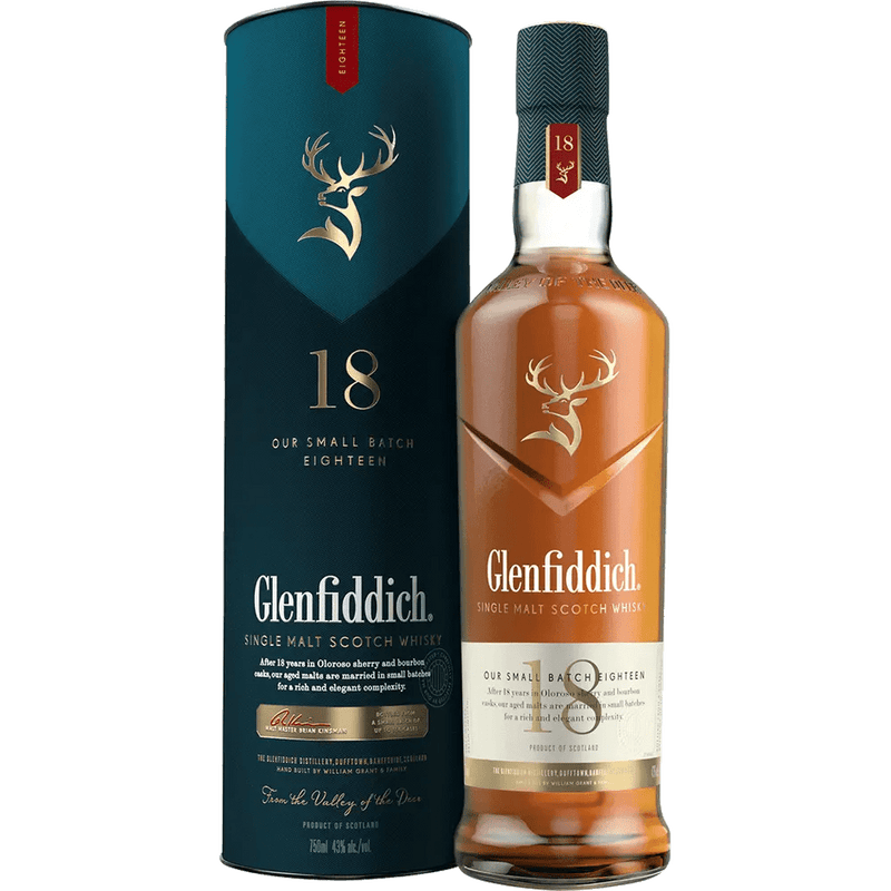 Glenfiddich 18 Year Old Single Malt Scotch Whisky. מאושר לפי ההיתר של בעל המנחת יצחק ובעל האיגרות משה - KosherWineWorld.com