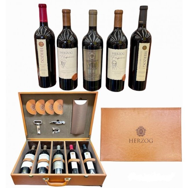 Herzog Reseve Collection Gift Set Leather - KosherWineWorld.com