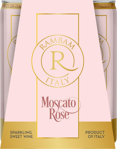 Rambam Sparkling Moscato Rose wine 4 Units/Pack - KosherWineWorld.com