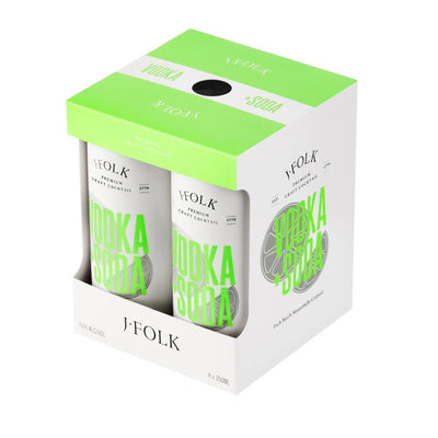 J. Folk Vodka Soda 4 Pack Cans (Not Kosher for Passover) - Kosher Wine World