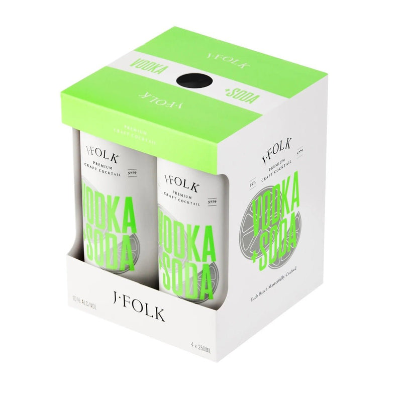 J. Folk Vodka Soda 4 Pack Cans (Not Kosher for Passover) - Kosher Wine World