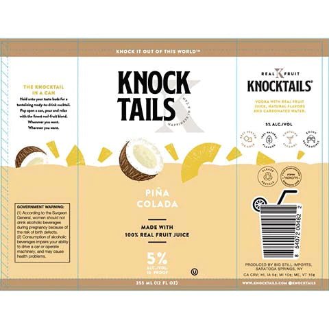 Knocktails Pina Colada Cans 4Pk - Kosher Wine World – KosherWineWorld.com