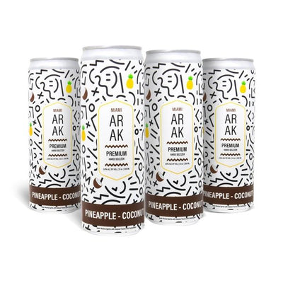 Miami Arak Pineapple Coconut Hard Seltzer 4Pk Cans - Kosher Wine World